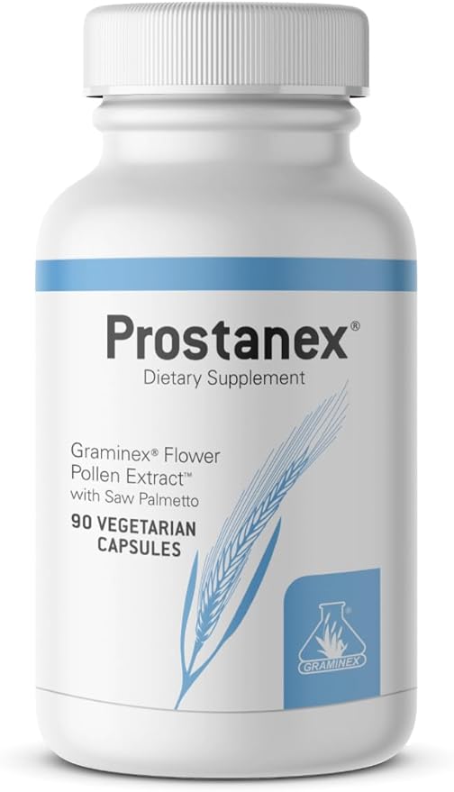 Graminex Prostanex - Prostate Health Supplement Flower Pollen Extract Saw Palmetto - Support for Bladder Control &amp Urinary Tract Health Rye Pollen Extract Made in USA 90 Vegetarian Capsules