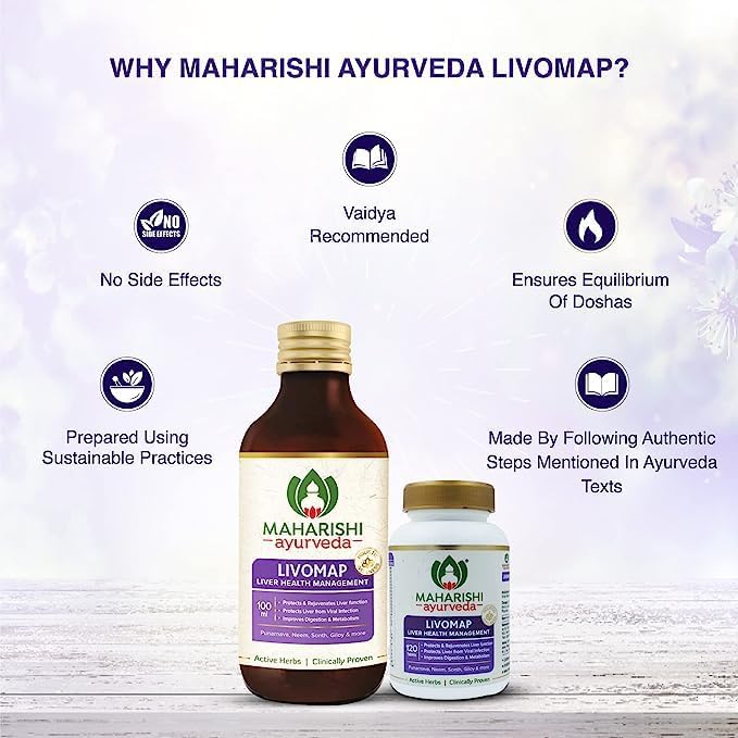 XONA Ayurveda Livomap Tablets for Liver Health Management | Rejuvenate Liver Function | Improve Digestion and Metabolism - 100 Tablets