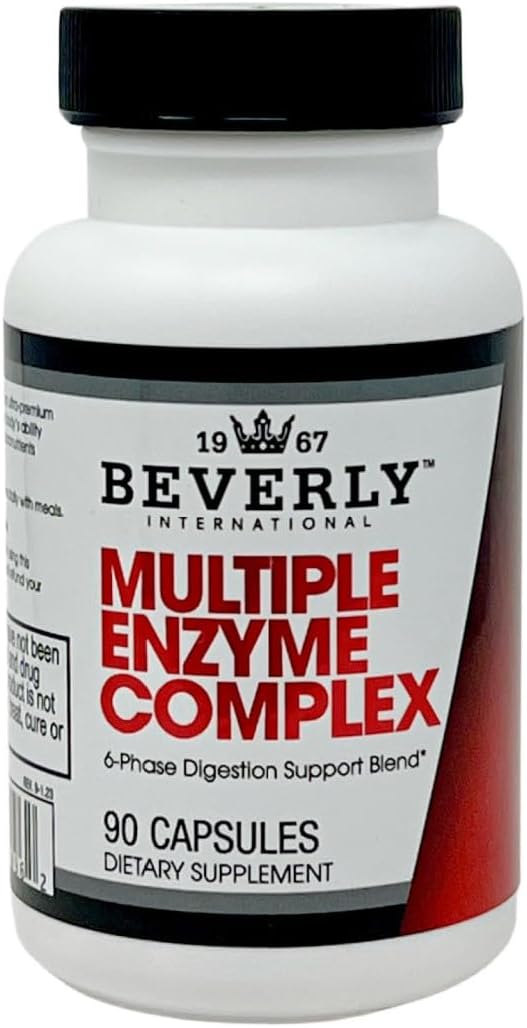 Beverly International (MEC Multiple Enzyme Complex 90 Capsules. an Ultra-Premium Digestive Aid Helping Bodybuilders Athletes and Fitness Enthusiasts Digest Their Meals More Easily. Take with Food.