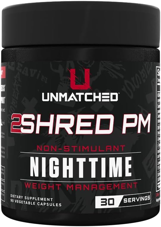Unmatched 2Shred AM + PM | Non Stimulant Weight Management System | Thermogenesis Fat Burning &amp Appetite Control | 180 Vegetable Capsules 30 Day Supply