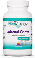 Nutricology Adrenal Support Supplement for Men &amp Women - Adrenal Glandular Supplement Immune Function Endocrine Support 100mg Adrenal Extract Bovine Lyophilized - 100 Count