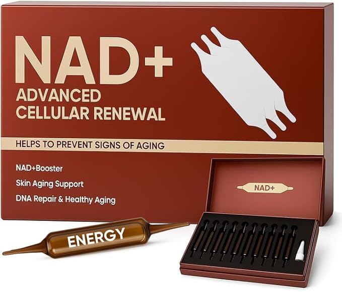 NAD+Advanced Cellular Renewal 1200mg NAD+Liquid Supplements for Skin Aging Support &amp Energy &amp Focus-10 Vials (1)