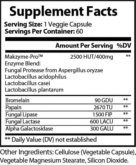 Enzyvibe Premium Digestive Enzyme Supplement - Supports Healthy Digestion Nutrient Absorption &amp Gut Health – Vegetarian Capsules – Made in USA