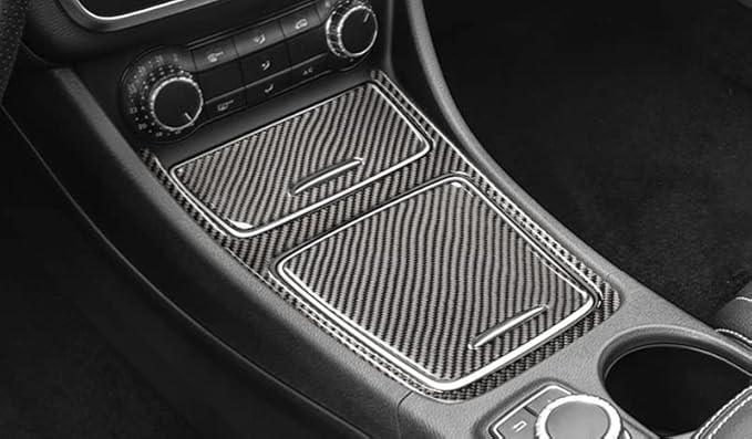 New Carbon Fiber Center Storage Box Cover Sticker Compatible with Mercedes Benz CLA C117 2013-2018 CLA180 CLA200 CLA 220 CLA250 (A-Style)
