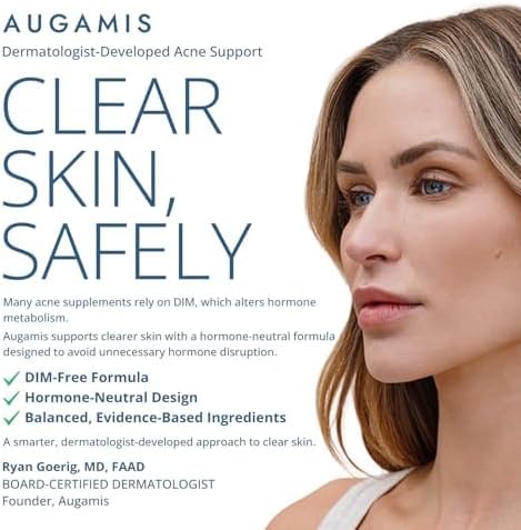 Hormonal Acne Treatment for Women - No DIM - (60 Capsules 485 mg) – DIM-Free Acne Medication - Helps Nodular &amp Hormonal Acne - Best Acne Treatment for Teenagers &amp Adults