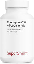 Supersmart - Coenzyme Q10 + Tocotrienols 300mg per Day (Patented &amp Bioavailable) - CoQ10 Supplement with Tocotrienols - Palm Oil Extract | Non-GMO &amp Gluten Free - 100 Softgels