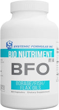 Systemic Formulas BFO - Borage/Flax/Fish Oil 60 Capsules Bio Nutriment #114. Rich and Natural Highly Potent Omega3 (DHAEPA) + Omega 6 Essential Fatty acids