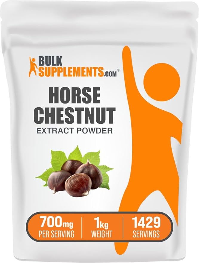 BulkSupplements.com Horse Chestnut Extract Powder - Horse Chestnut Supplement Herbal Supplement - Gluten Free 700mg per Serving 1kg (2.2 lbs) (Pack of 1)