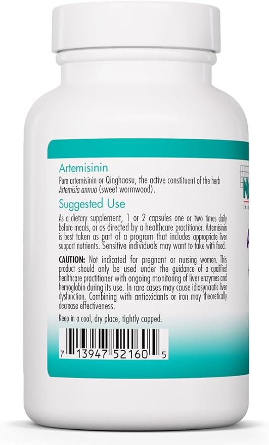 Nutricology Artemisinin Supplement - GI Tract Support Pure Qinghaosu from Artemisia annua Thujone-Free Vegetarian Capsules - 90 Count