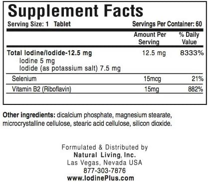 Natural Living Iodine Plus for Low Thyroid – 6 Bottles