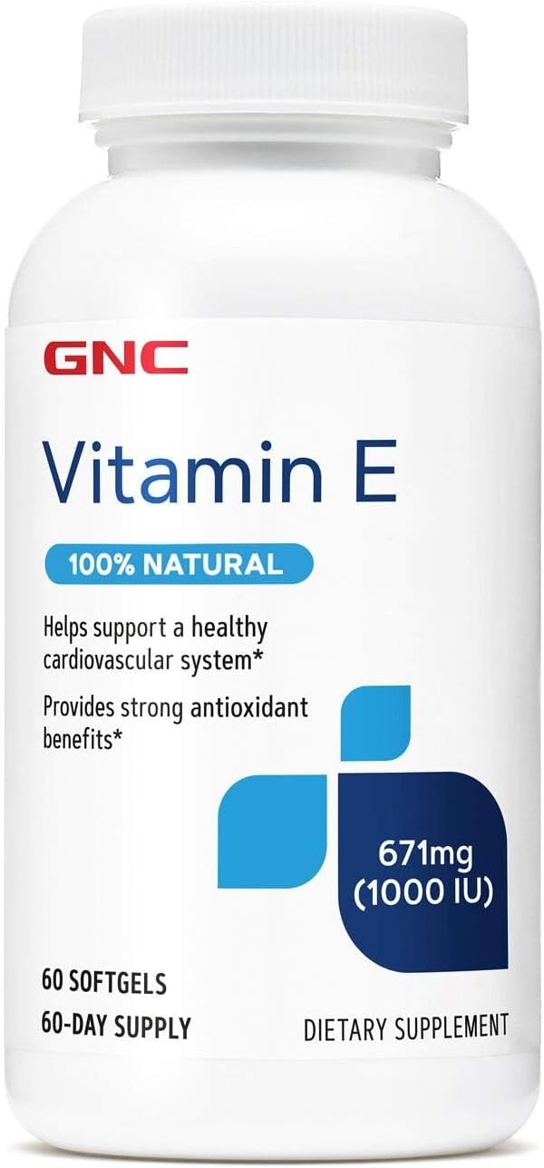 GNC Vitamin E 100% Natural 1000IU - 60 Softgels 60 Servings