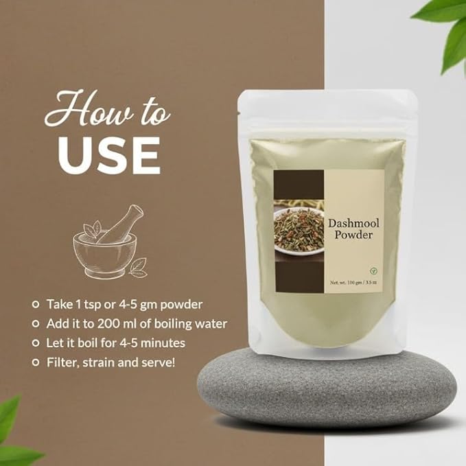 Ayurveda Dashmool Powder | 100g | Dasamoola | Kwath Powder for Digestion Constipation Healthy Skin.