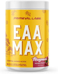 Primeval Labs EAA Max Energy | Pre or Post Workout Muscle Recovery | BCAAs EAAs Electrolytes | Supports Hydration &amp Performance | Keto Friendly | 30 Servings (Mangonada)