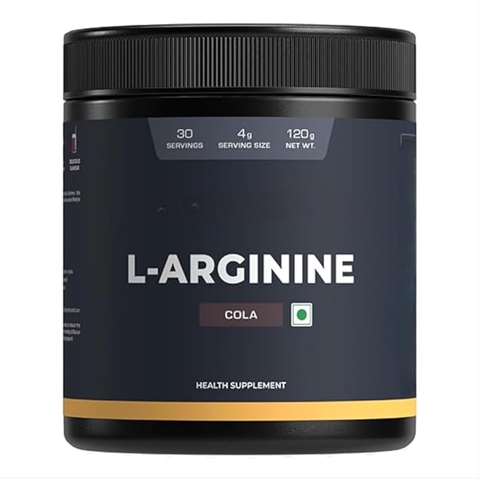 L-Arginine Supplement Cola Flavor Pre Workout Amino Acid for Endurance Muscle Building Healthy Immune System Powder - 120g