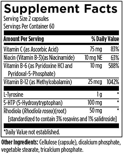 Designs for Health CraveArrest - L-Tyrosine Anti-Craving Support Supplement with 5-HTP B6 Rhodiola B12 - Designed for Serotonin + Dopamine Support (120 Capsules)