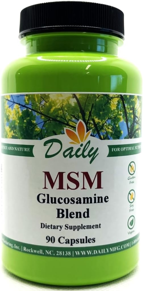 Daily Manufacturing MSM Glucosamine Blend (MSM Glucosamine (Vegan) Vitamin C &amp Grape Seed Extract)