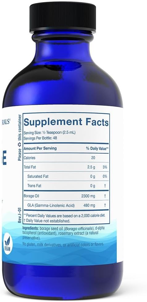 Nordic Naturals Nordic Beauty Borage Oil Unflavored - 4 Ounces - Borage Seed Oil Unique Omega-6 for Healthy and Hydrated Skin 480 Milligrams of GLA - Non-GMO - Vegan 48 Servings