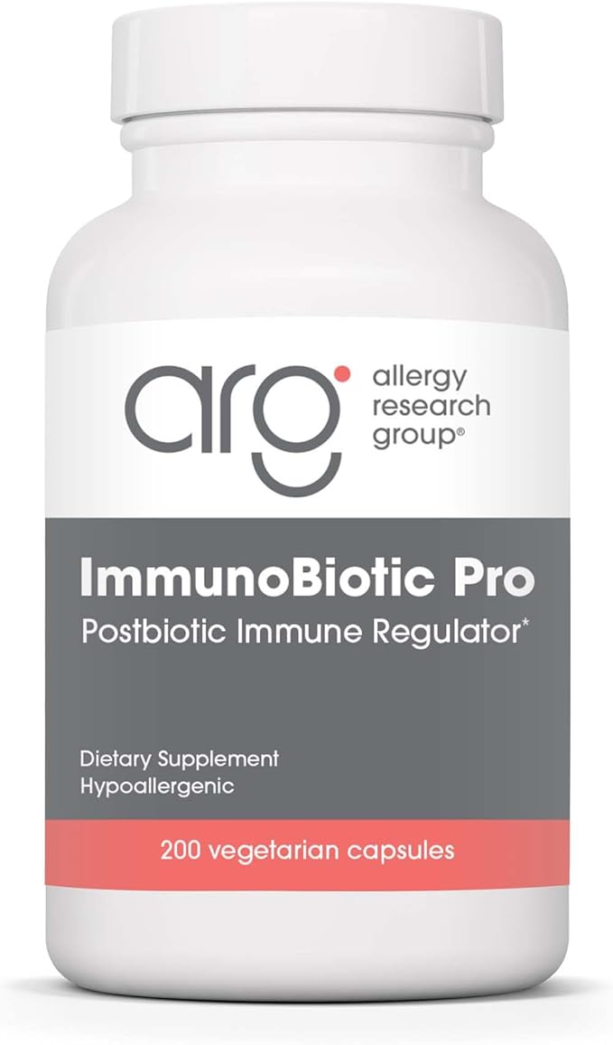 Allergy Research Group ImmunoBiotic Pro - Supports Immune System &amp Gut Barrier Function - Postbiotic Immune Regulator with Lactobacillus Rhamnosus Lysate - 66 Servings - 200 Capsules