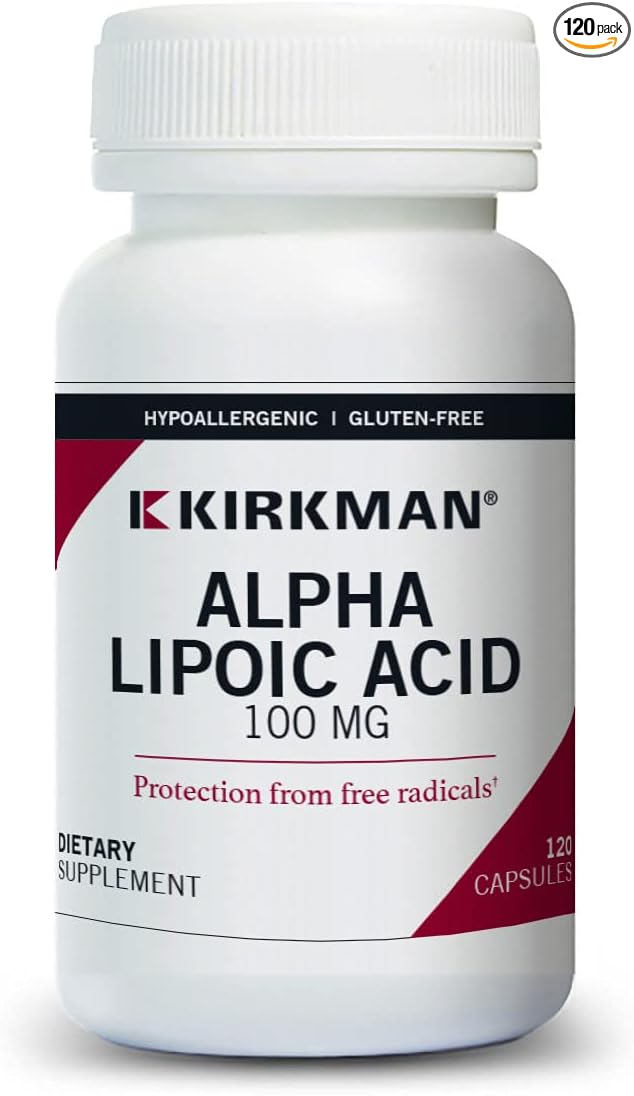 Kirkman Alpha Lipoic Acid 100 mg - Hypoallergenic | 120 Vegetarian Capsules