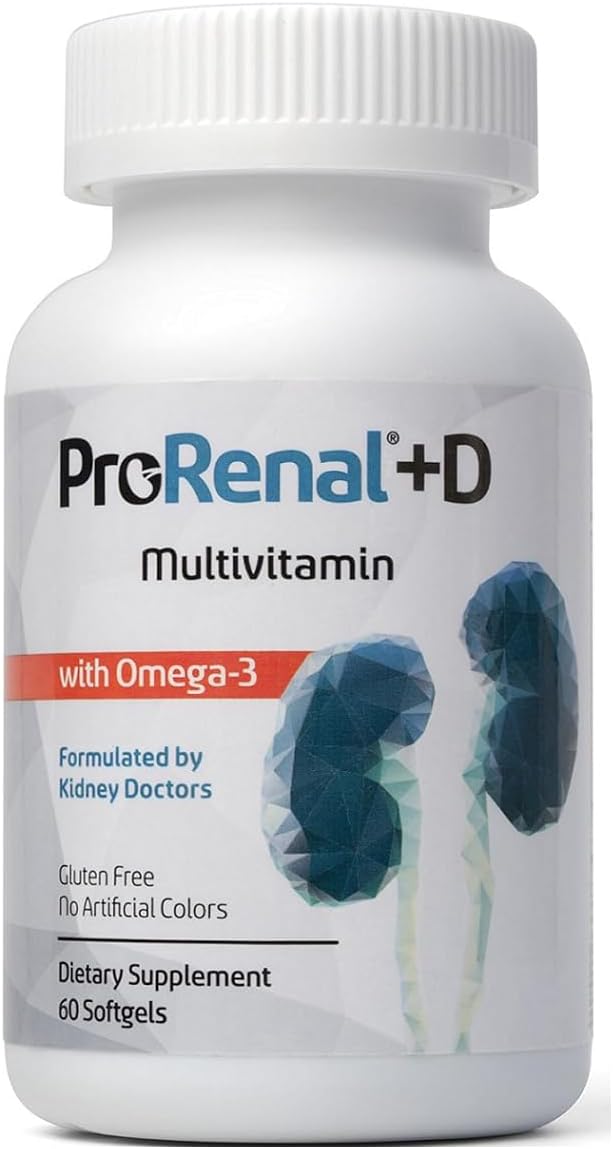 ProRenal+D with Omega-3 Fish Oil Kidney Multivitamin 60 Softgels 30-Day Supply