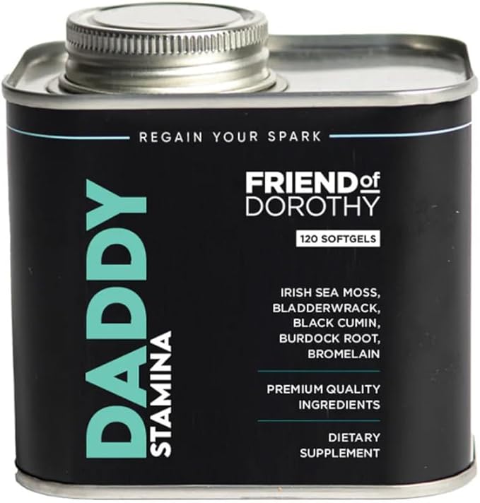 Daddy Stamina Sea Moss Can with 120 Capsules - Pure Seaweed Supplement for Energy and Skin Health Ultimate Anti-Aging Natural Supplement for Men