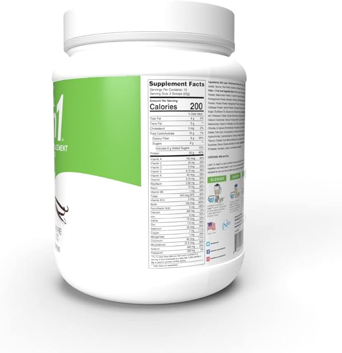 Lean1 Vanilla Meal Replacement Protein Shake 15 Serving Tub