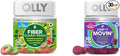 OLLY Fiber Gummy Rings 5g Prebiotic Fiber FOS (Fructo-oligosaccharides) Digestive Support Berry Melon 50ct &amp Keep it Moving Constipation Relief Rhubarb Prunes Amla - Plum Berry Flavor - 30c