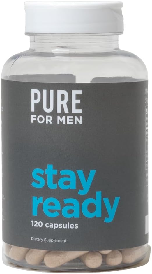 Pure for Men Stay Ready Fiber Supplement (120 Ct) + Bum Bulb Anal Douche Kit
