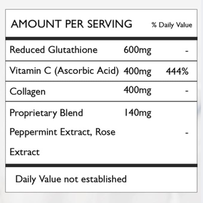 Dermapure Glutathione Whitening Pills 2-in-1 600mg with Rose Oil Extract – Skin Lightening &amp Deodorant Supplement - Dark Spots Acne Scars &amp Hyperpigmentation – Made in USA 60 Capsules (1 Pa