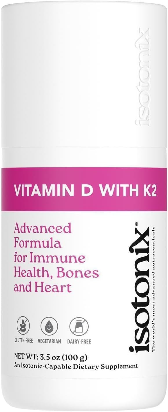 Isotonix Vitamin D with K2 — Promotes Calcium Utilization Maintain Bone Health &amp Immune Support Isotonic Powder Vegetarian Gluten-Free (30 Servings)