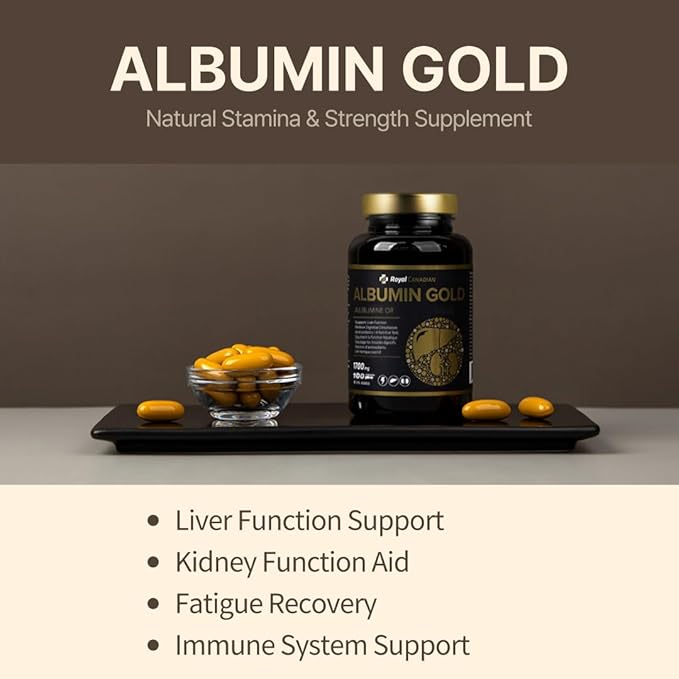 Royal Canadian Albumin Gold 1700mg | Liver Function | Fatigue Recovery | Immune System (100 x 1700mg Capsules)