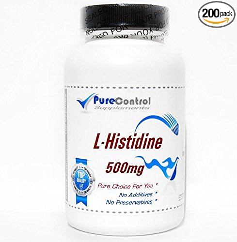 L-Histidine 500mg // 200 Capsules // Pure // by PureControl Supplements