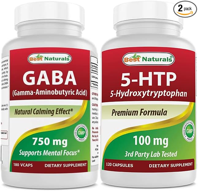 Best Naturals GABA 750 mg &amp 5-HTP 100 mg