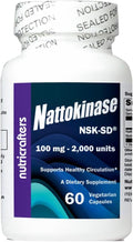 Nattokinase NSK-SD 2000 Units 60 Capsules - The Cardiovascular Superfood of Japan - Made in The USA with Japanese NSK-SD Nattokinase. The Original and Most Researched Nattokinase.