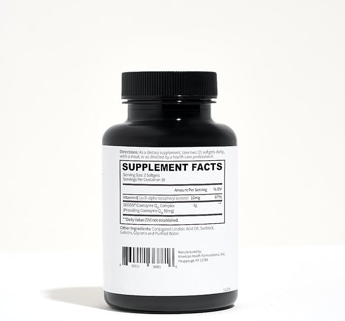 SEDDS® CoQPure | 3X Absorption CoQ10 Supplement for Heart &amp Vascular Health | 60 Softgels | Non-GMO Gluten-Free | Made in USA in NSF-cGMP Facility | Cellular Energy &amp Blood Pressure Support
