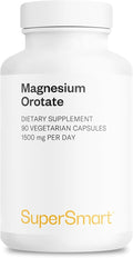 SuperSmart Magnesium Orotate 1500mg per Day - High Absorption Magnesium Supplement | Non GMO &amp Gluten Free - 90 Vegetarian Capsules