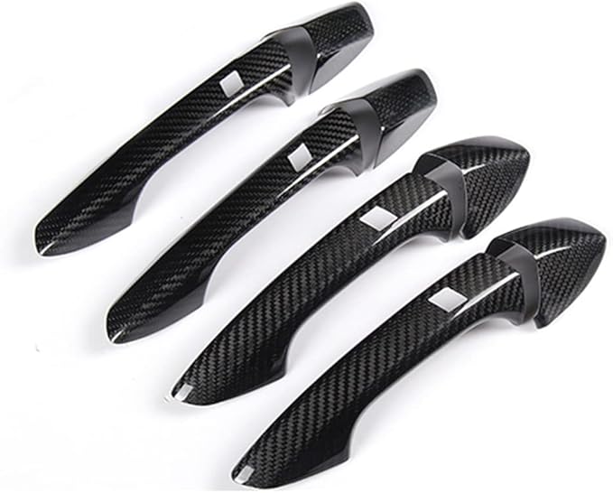 New Carbon Fiber Handle Covers Compatible with Mercedes Benz CLA C117 2013-2018 CLA180 CLA200 CLA 220 CLA250 (Four Door with Touch Auto Lock)