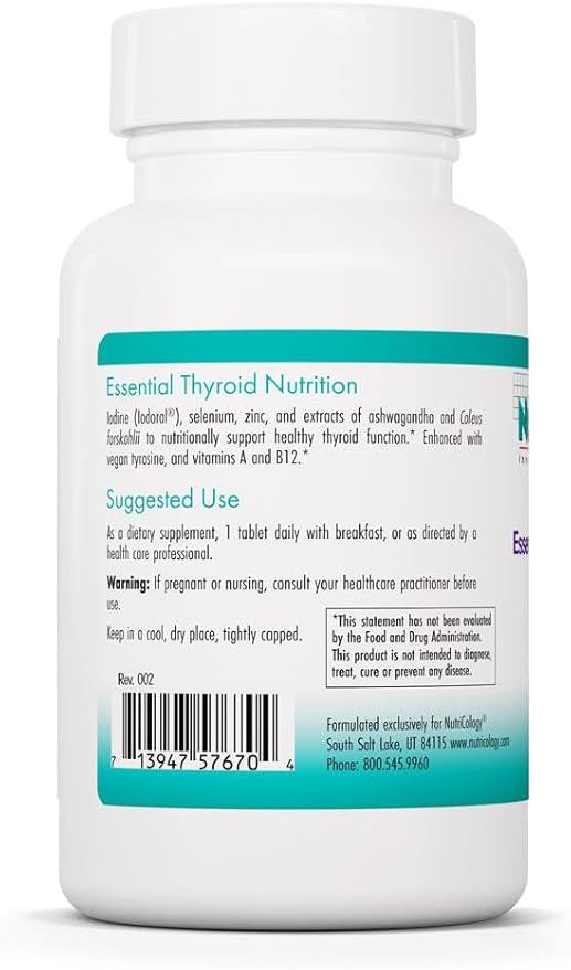 Allergy Research Group Nutricology Thyroid Nutrition with Iodoral - Thyroid Support for Men &amp Women Thyroid Complex Supplement Thyroid Health Iodine - 60 Count
