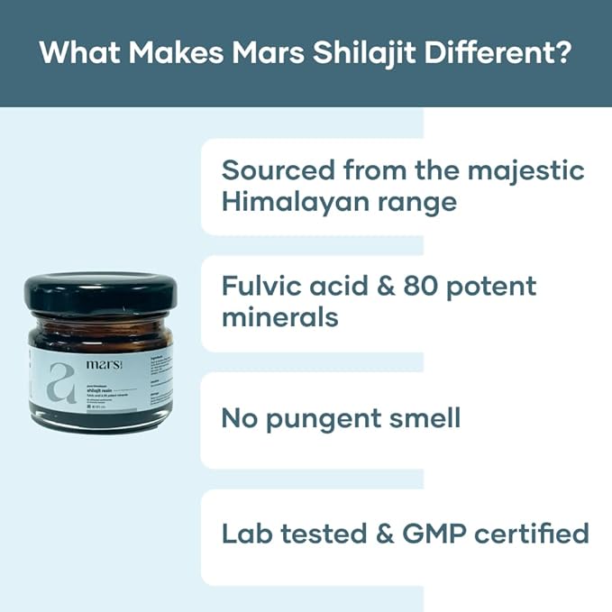 Mars Himalayan Shilajit Gold Resin – Organically Extracted from High-Altitude Himalayas | Supports Natural Energy Vitality &amp Wellness | 15g - Pack of 1