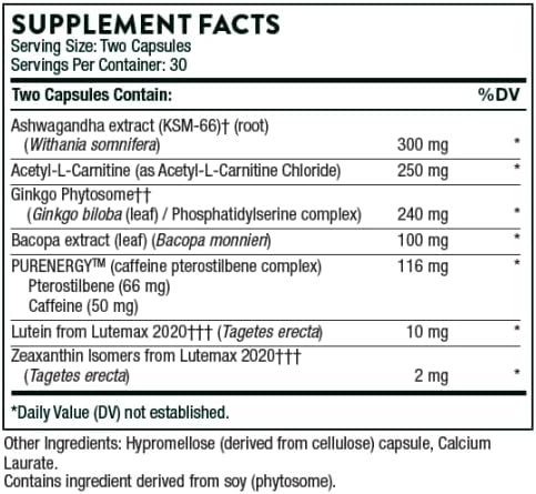 THORNE - ResveraCel (60 Capsules) &amp Memoractiv (60 Capsules) Bundle - Supports Brain Health &amp Healthy Aging - Gluten Dairy &amp Soy-Free