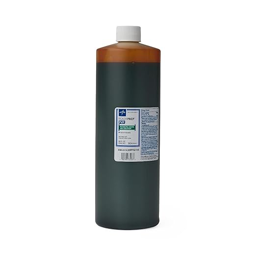 Medline Povidone Iodine Prep Solution 1 Quart – 10% Povidone Iodine 1% Available Iodine – Surgical &amp First Aid Antiseptic