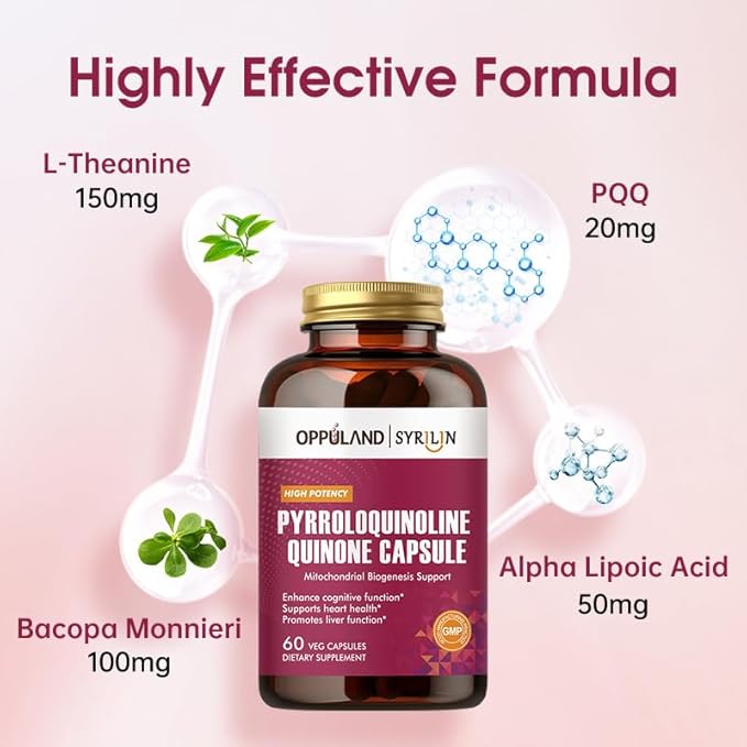 Pyrroloquinoline Quinone-PQQ Supplement 20 mg-Supports Heart Health*-Gluten-FreeNon-GMOVegetarian-60 Veg Capsules