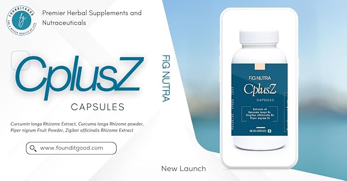 FiG Nutra’s CPlusZ: High Potency Curcumin with Black Pepper &amp Ginger Extracts – Enhanced Formula for Joint &amp Metabolic and Antioxidant Support – 60 Veg Caps
