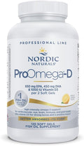 Nordic Naturals ProOmega-D Lemon Flavor - 120 Soft Gels - 1280 mg Omega-3 + 1000 IU D3 - High-Potency Fish Oil - EPA &amp DHA - Brain Eye Heart &amp Immune Health - Non-GMO - 60 Servings