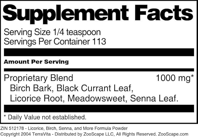 Terravita Licorice Birch Senna and More Formula Powder (4 oz ZIN: 512178) - 3 Pack