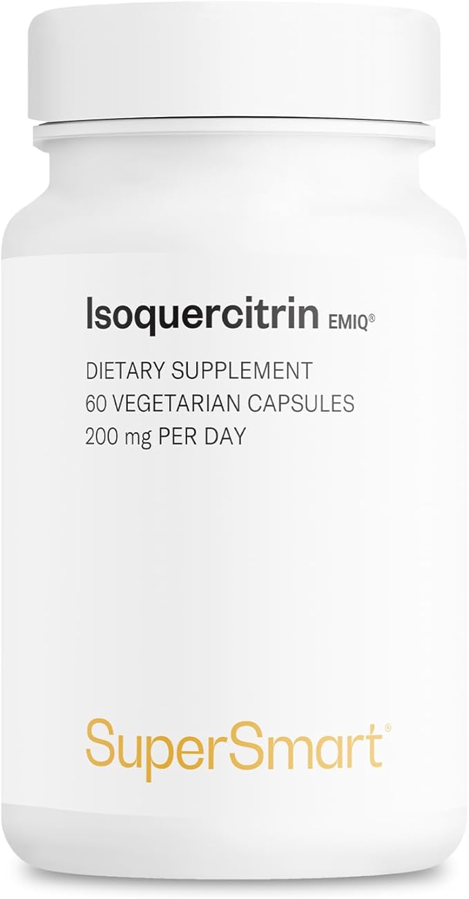 Supersmart - Alpha Glycosyl IsoQuercitrin 200mg per Day - Bioactive Quercetin EMIQ - Flavonoid Supplement | Non-GMO &amp Gluten Free - 60 Vegetarian Capsules