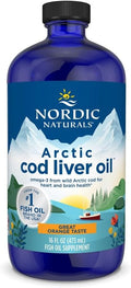 Nordic Naturals Arctic Cod Liver Oil Orange - 16 oz - 1060 mg Total Omega-3s with EPA &amp DHA - Heart &amp Brain Health Healthy Immunity Overall Wellness - Non-GMO - 96 Servings