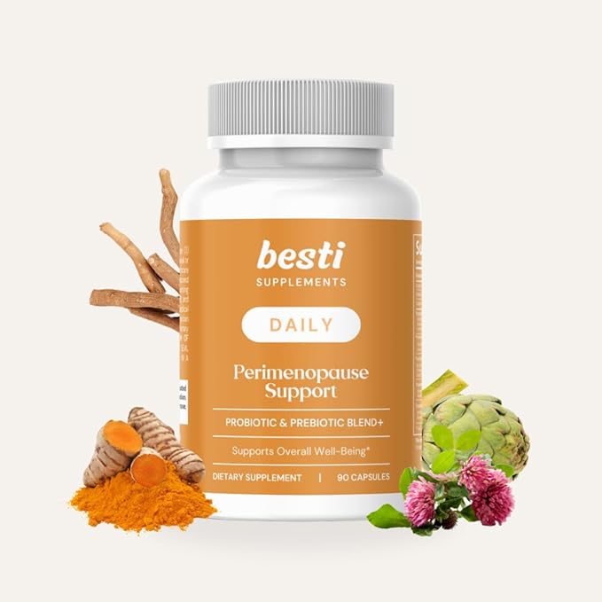 Besti Supplements Daily Perimenopause Support – Probiotic &amp Prebiotic Blend – Supports Overall Well-Being – 90 Capsules