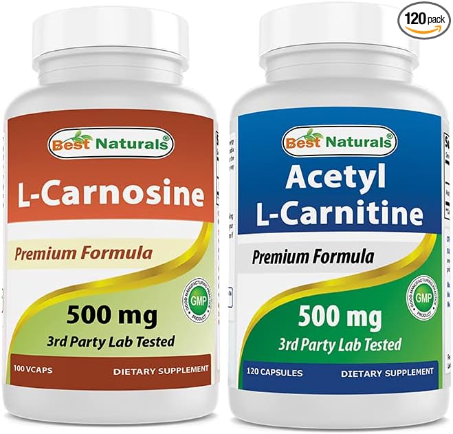 Best Naturals L-Carnosine 500 mg &amp Acetyl L-Carnitine 500 Mg