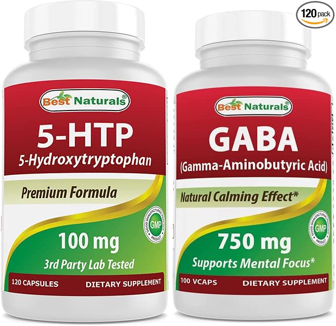 Best Naturals 5-HTP (5-hydroxytryptophan) 100 mg &amp GABA 750 mg